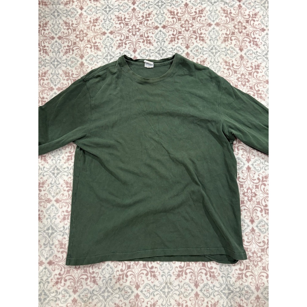 Old Navy Mens XL Forest Green Long Sleeve Cotton Crew Neck T-Shirt Basic